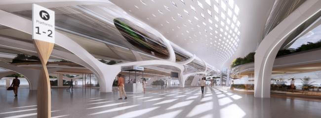 Hyperloop station (Image courtesy of Delft Hyperloop)