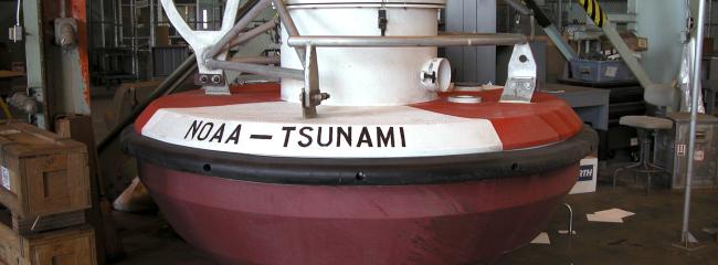 Deep-Ocean Assessment and Reporting of Tsunamis buoys. (Image courtesy of NOAA National Data Buoy Center)